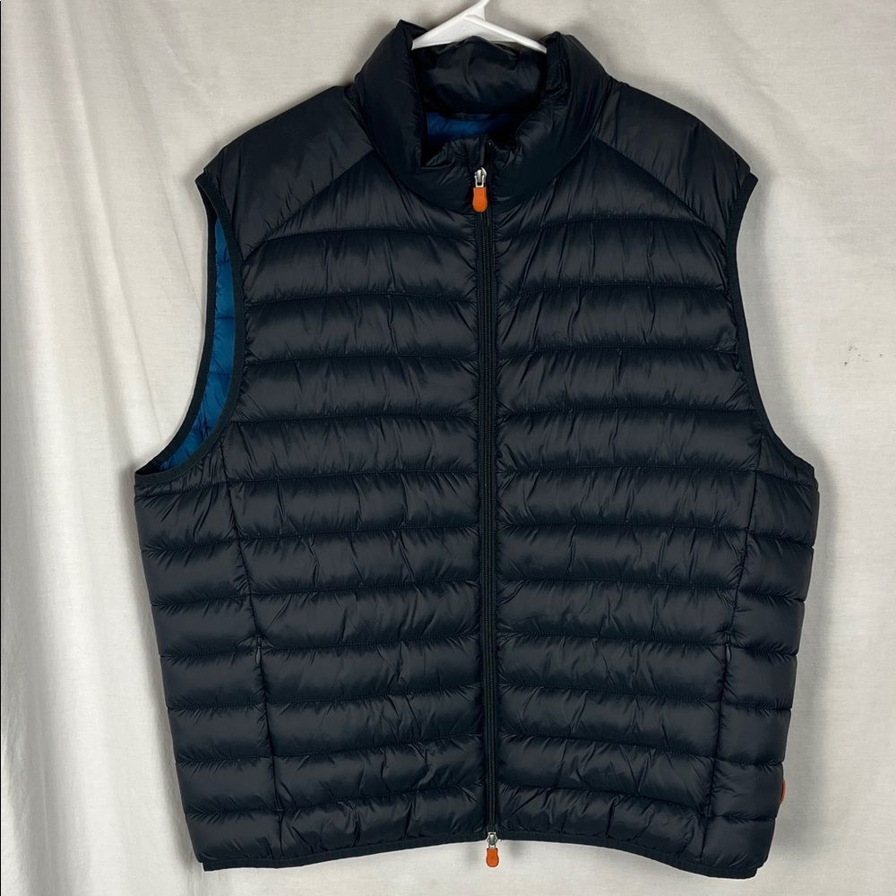 Save the Duck Water Resistant Gray and Blue Men's Vegan Puffer Vest